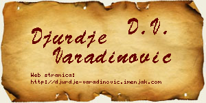 Đurđe Varadinović vizit kartica